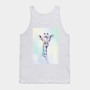 Watercolor and Ink Giraffe Tank Top